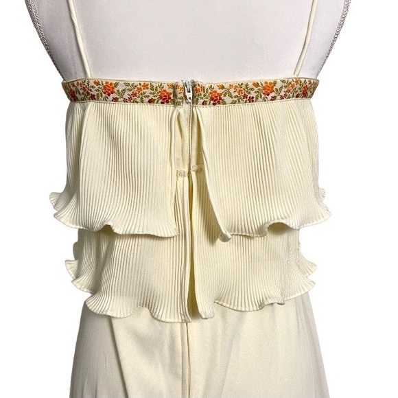 Vintage 70’s Vicky Vaughn Cream Ruffle Maxi Dress Tiered Bohemian Hippie S - Picture 7 of 10